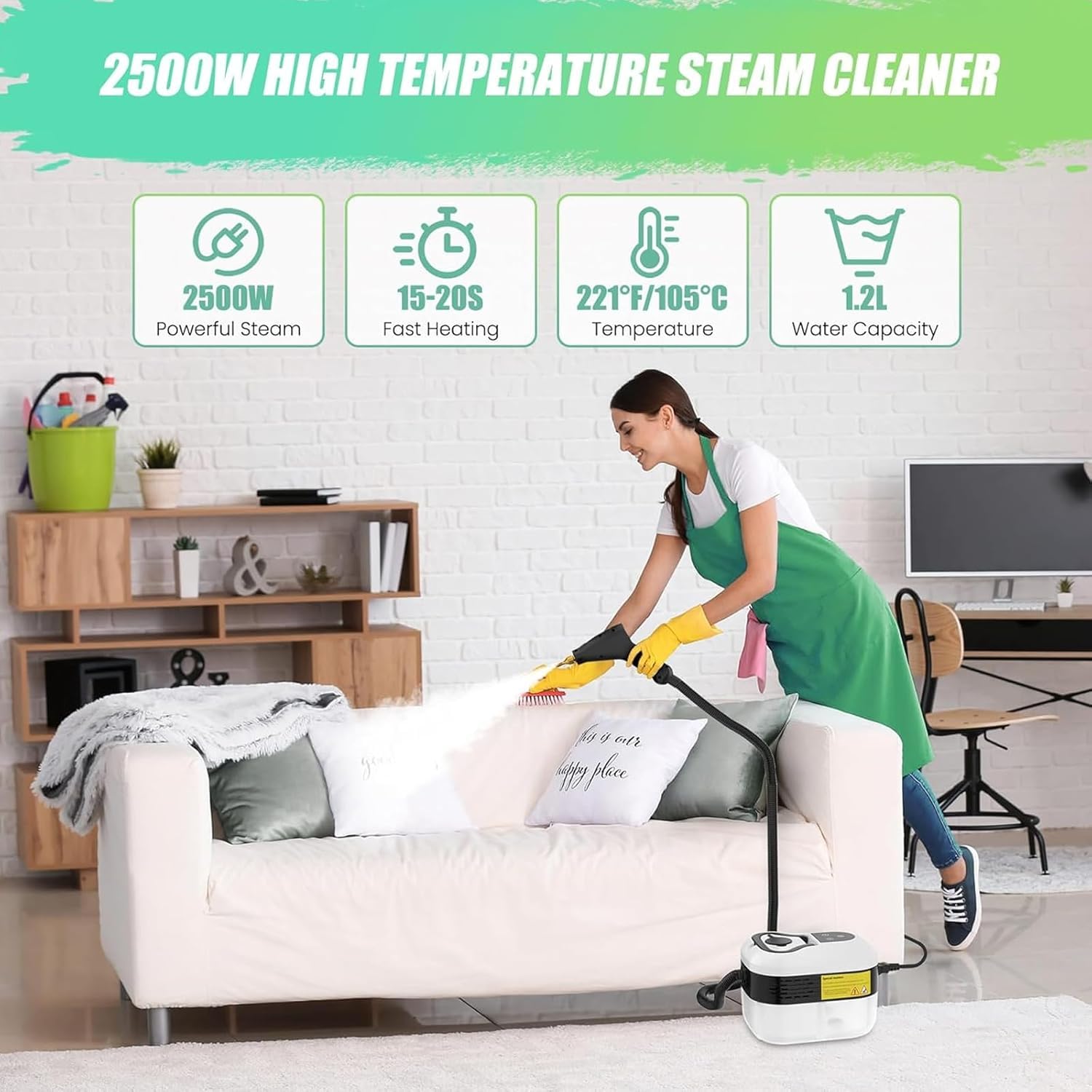 Mroace High Capacity Adjustable Handheld Steam Cleaner