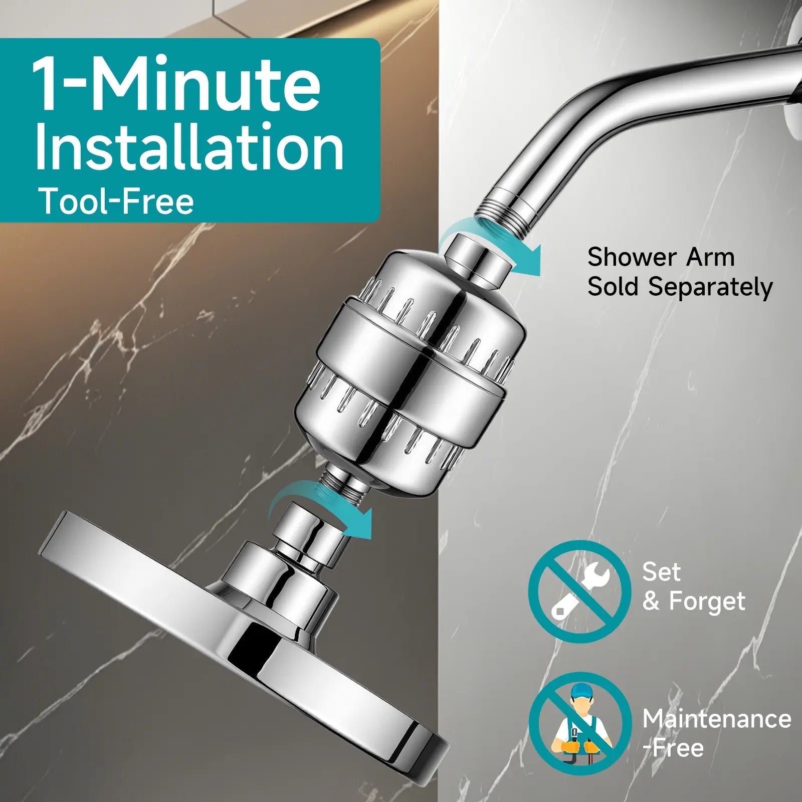 Mroace High Pressure Filtered Shower Head Set