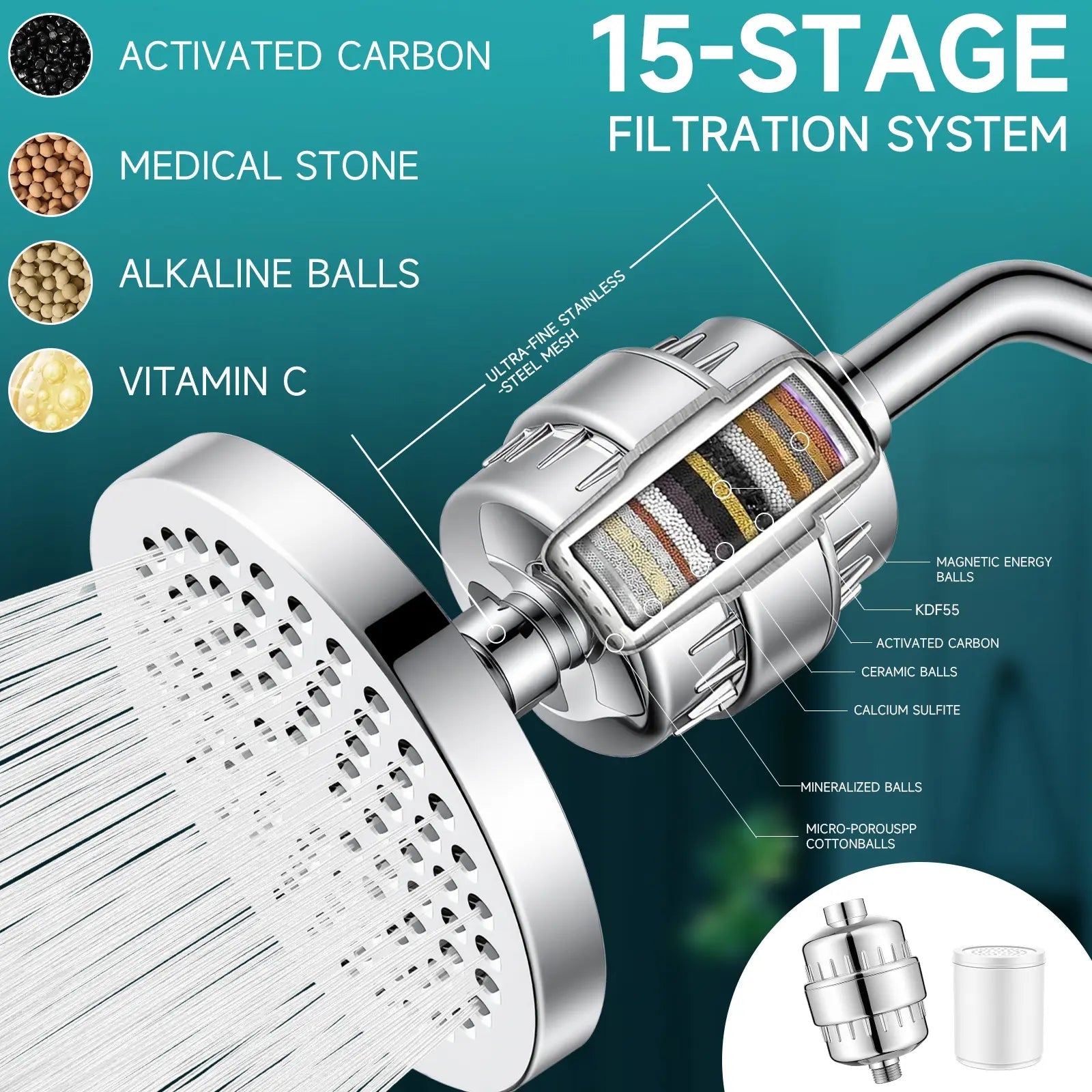 Mroace High Pressure Filtered Shower Head Set