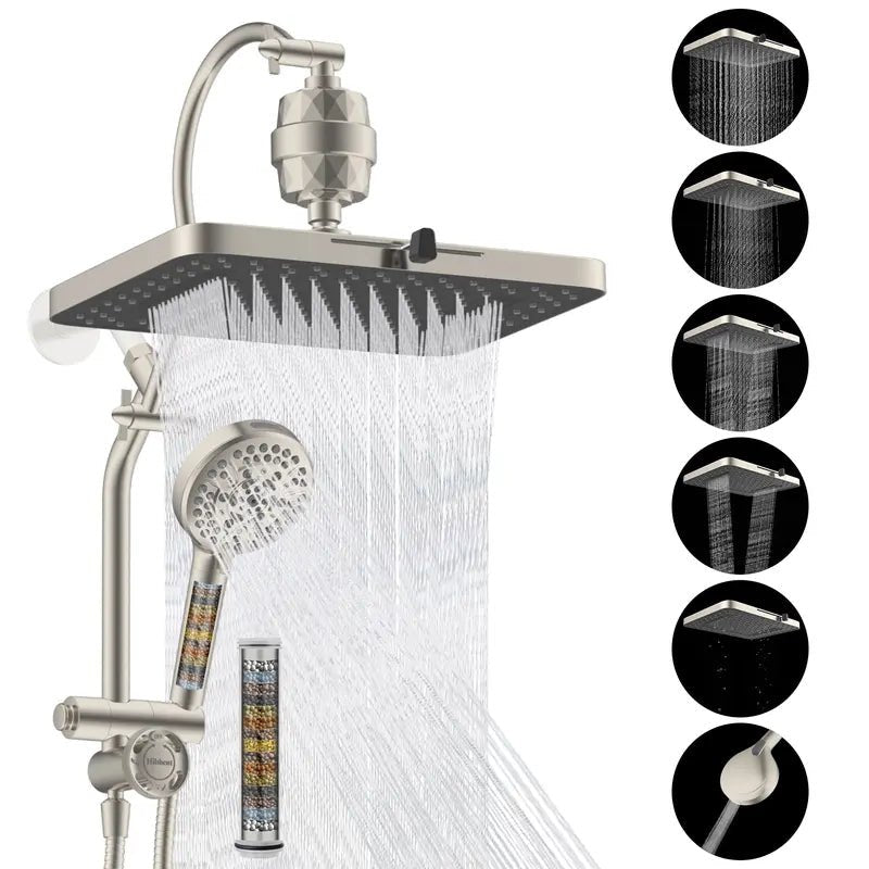 Mroace High Pressure Rainfall Shower Head Combo with Handheld Sprayer
