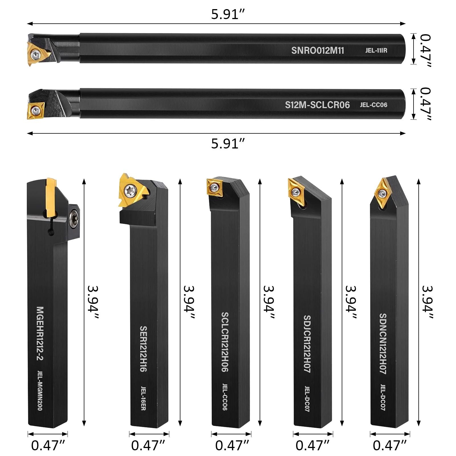 Mroace Indexable Carbide Lathe Turning Tool Set