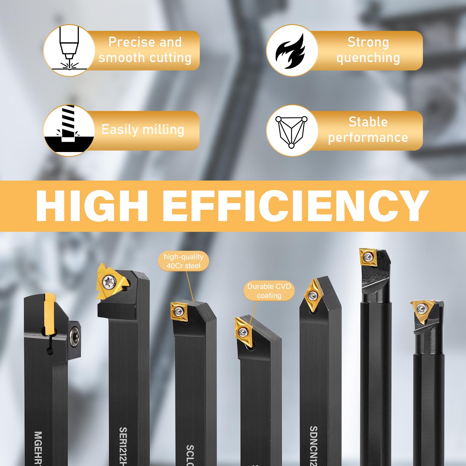 Mroace Indexable Carbide Lathe Turning Tool Set