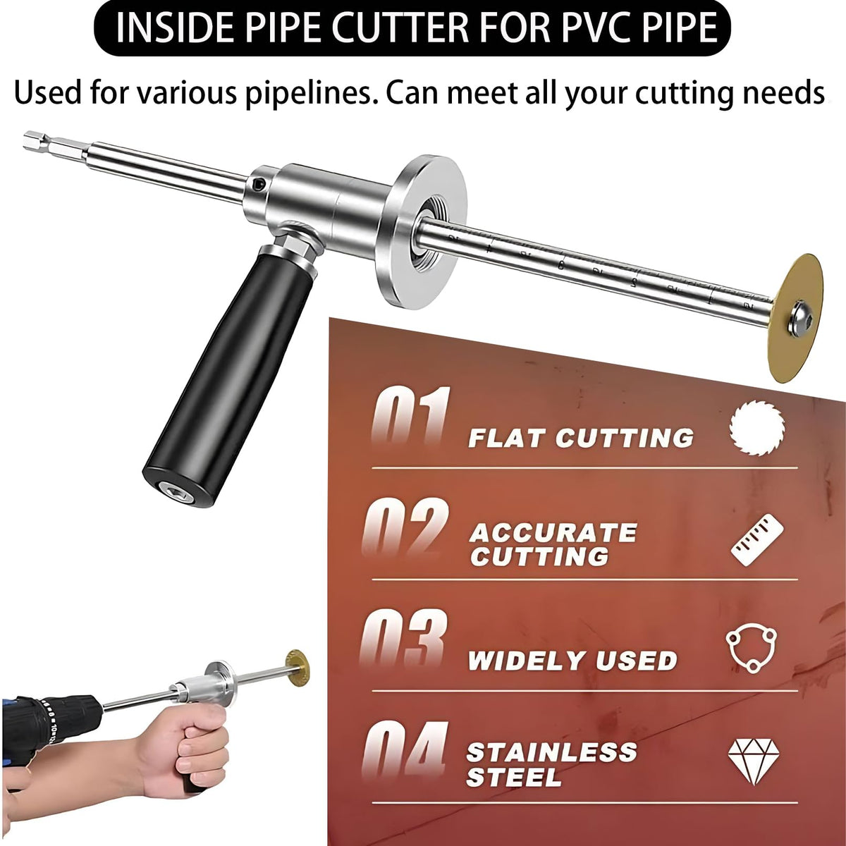 Mroace Inside Pipe Cutter for PVC Pipe Cutter Set
