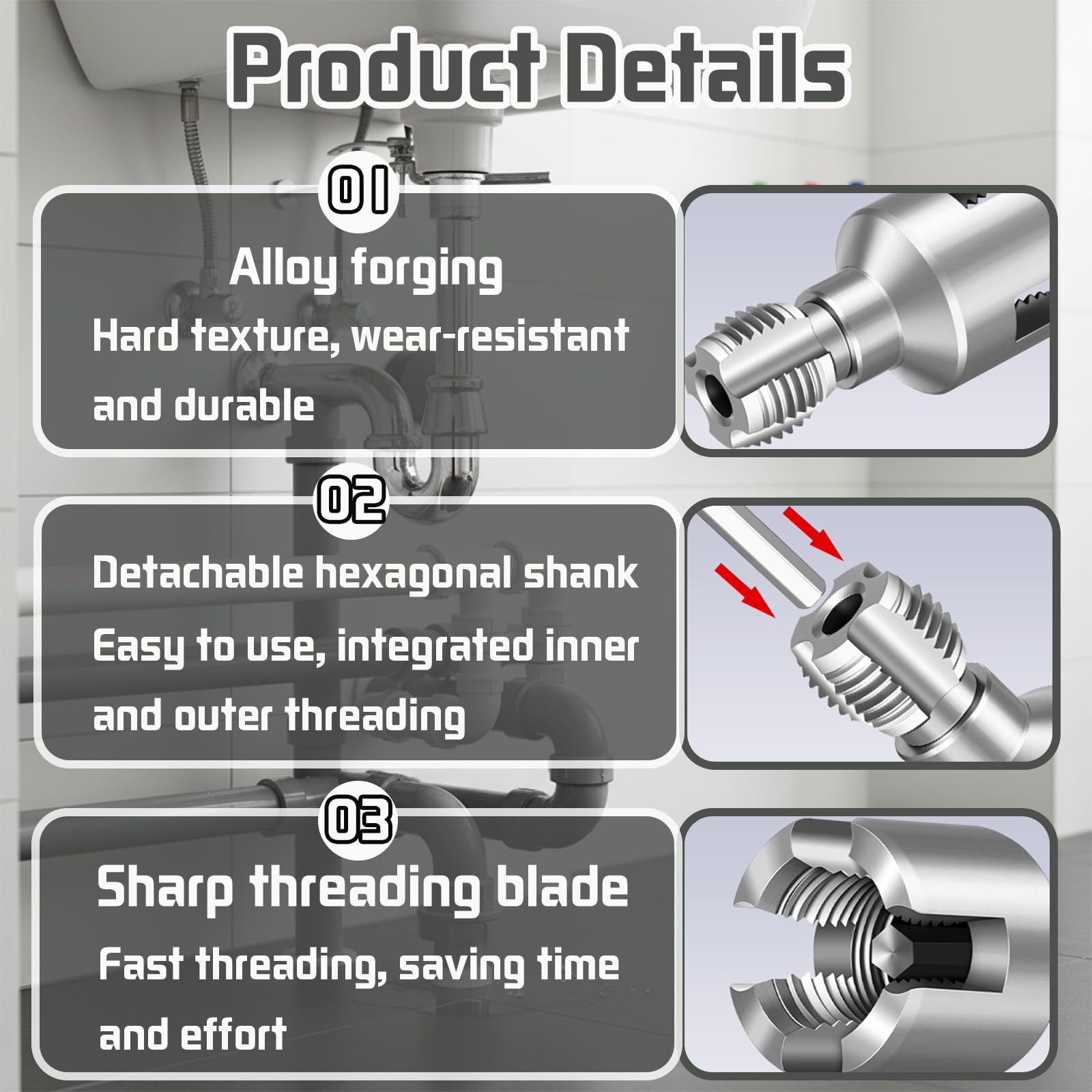 Mroace Integrated Internal & External Pipe Threading Tool