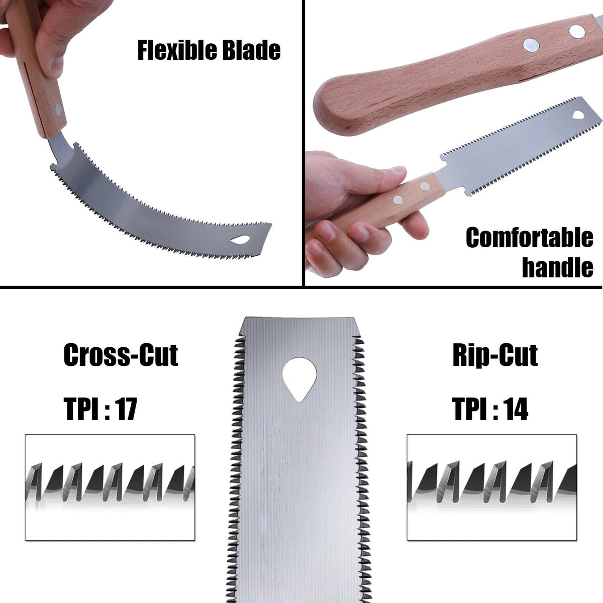 Mroace  Japanese Hand Saw 6 Inch Double Edge Sided Pull Saw