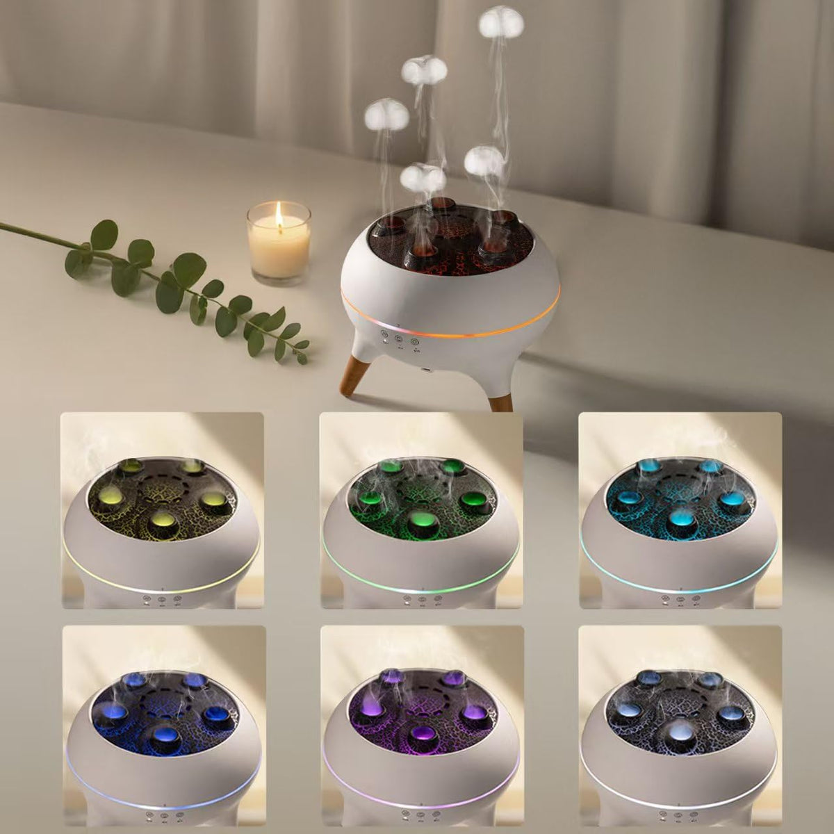 Mroace Jellyfish LED Ultrasonic Aroma Diffuser Humidifier