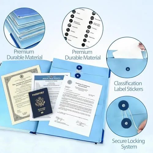 Mroace Labeled Document Organizer Binder