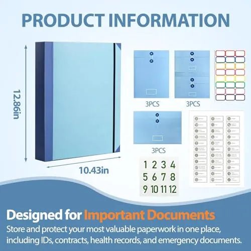 Mroace Labeled Document Organizer Binder
