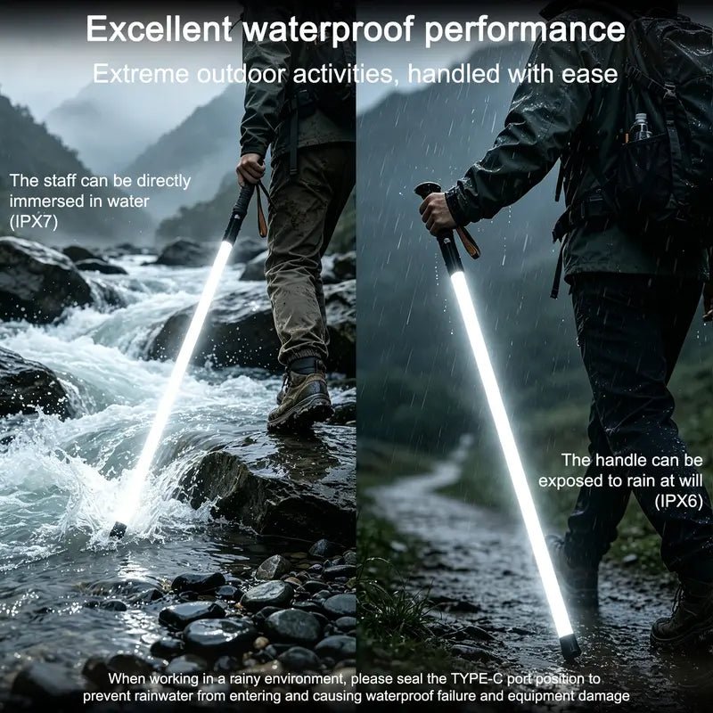 Mroace LED Light Trekking Pole with Adjustable Aluminum Shaft