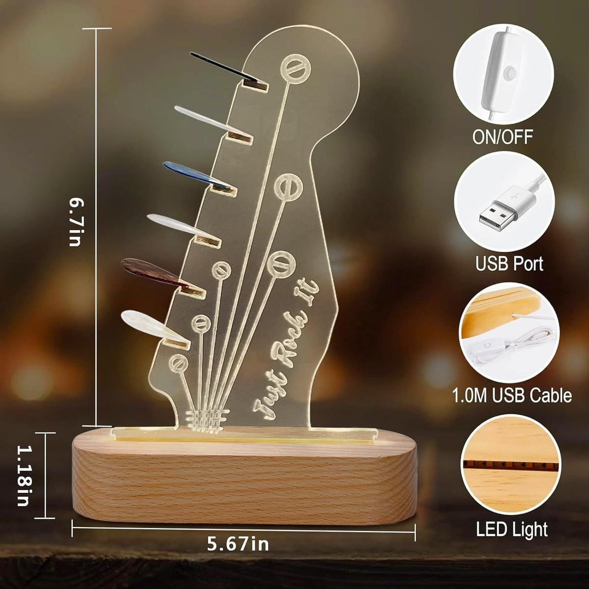 Mroace Light Up Guitar Pick Holder