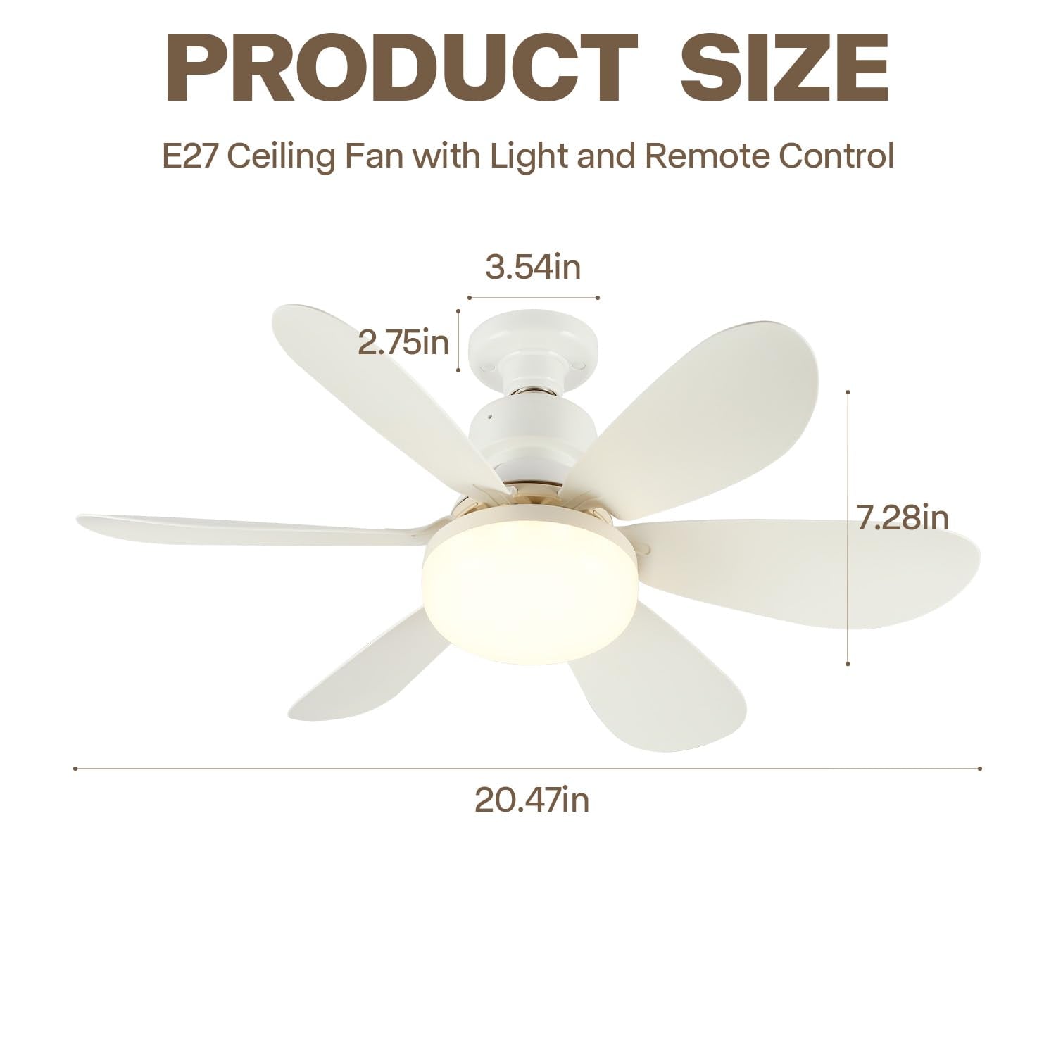 Mroace Lights Bulb Ceiling Fan for Bedroom