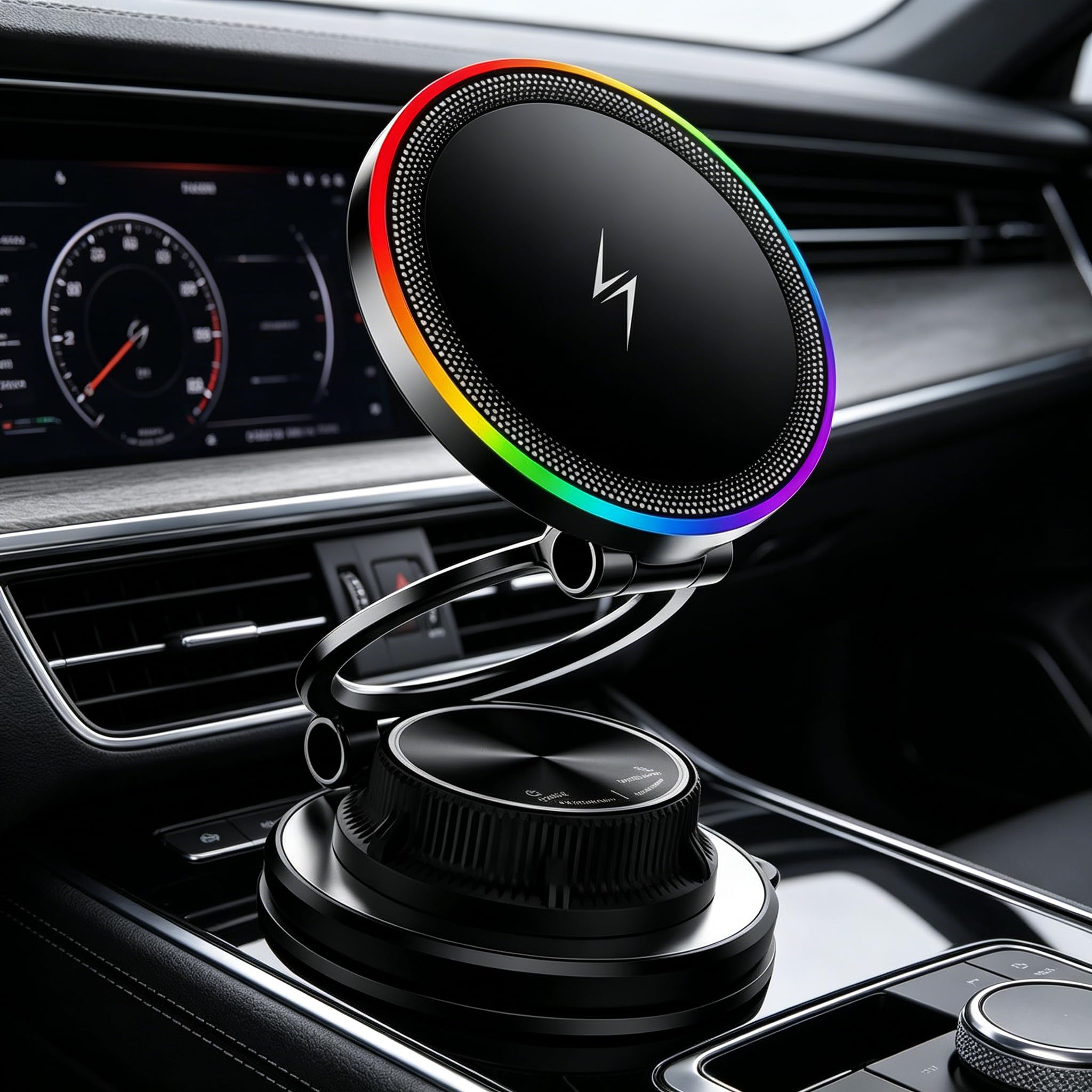 Mroace Magnetic Cooling Wireless Car Charger Mount