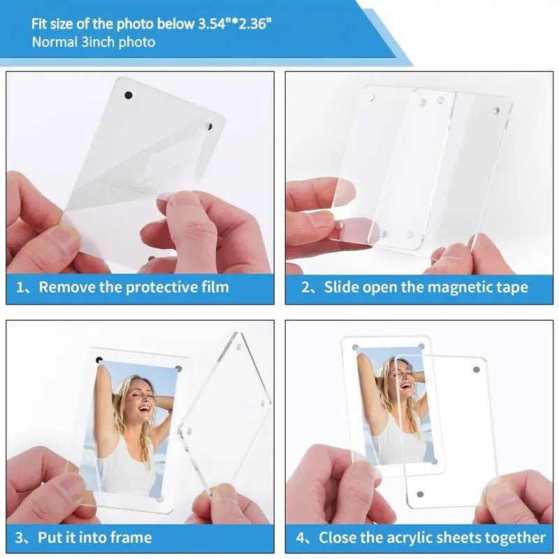 Mroace Magnetic Photo Holder for Car Sun Visor & Fridge 2 Pack