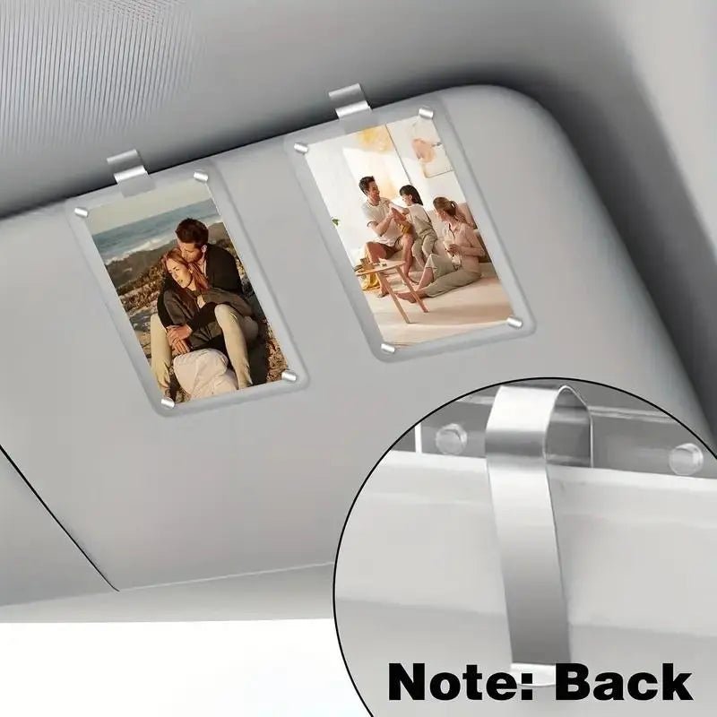 Mroace Magnetic Photo Holder for Car Sun Visor & Fridge 2 Pack