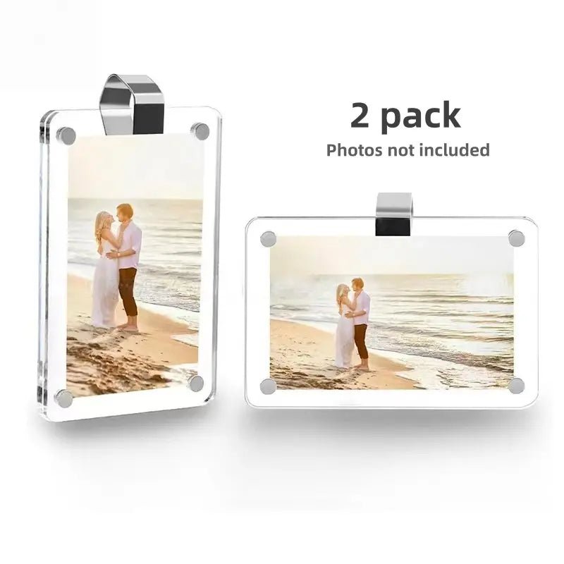 Mroace Magnetic Photo Holder for Car Sun Visor & Fridge 2 Pack