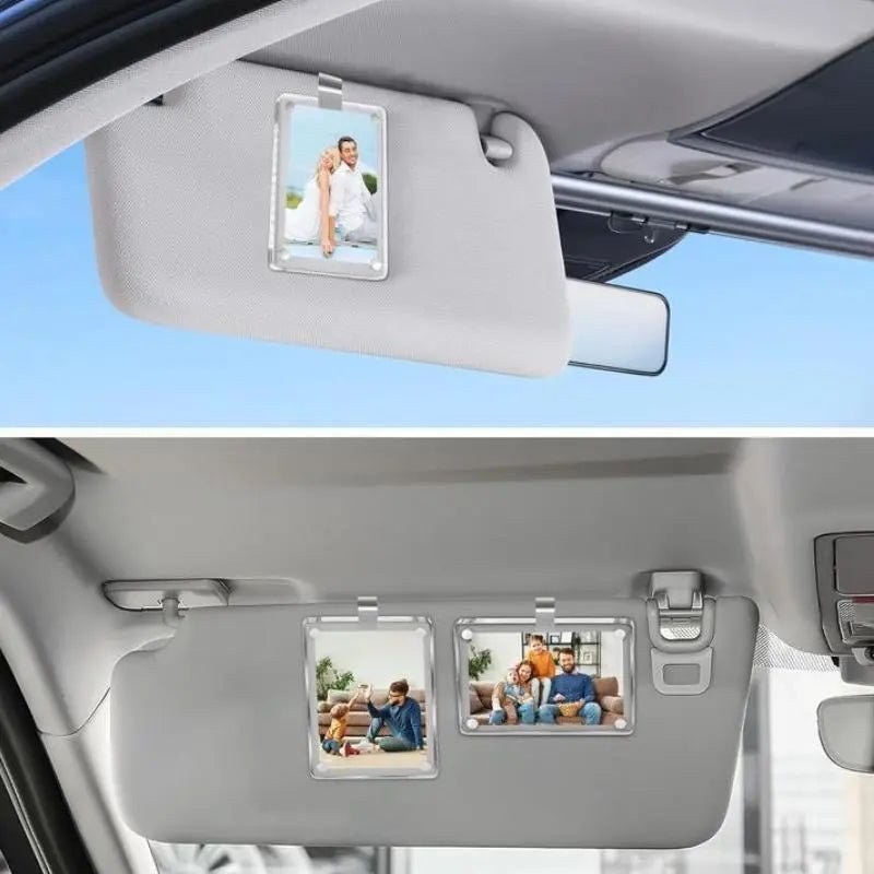 Mroace Magnetic Photo Holder for Car Sun Visor & Fridge 2 Pack