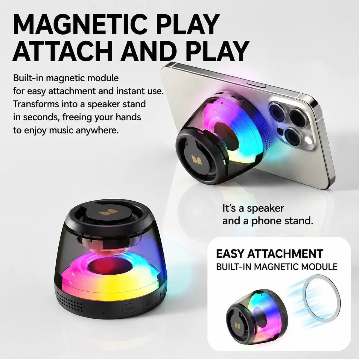 Mroace Magnetic RGB Bluetooth Speaker