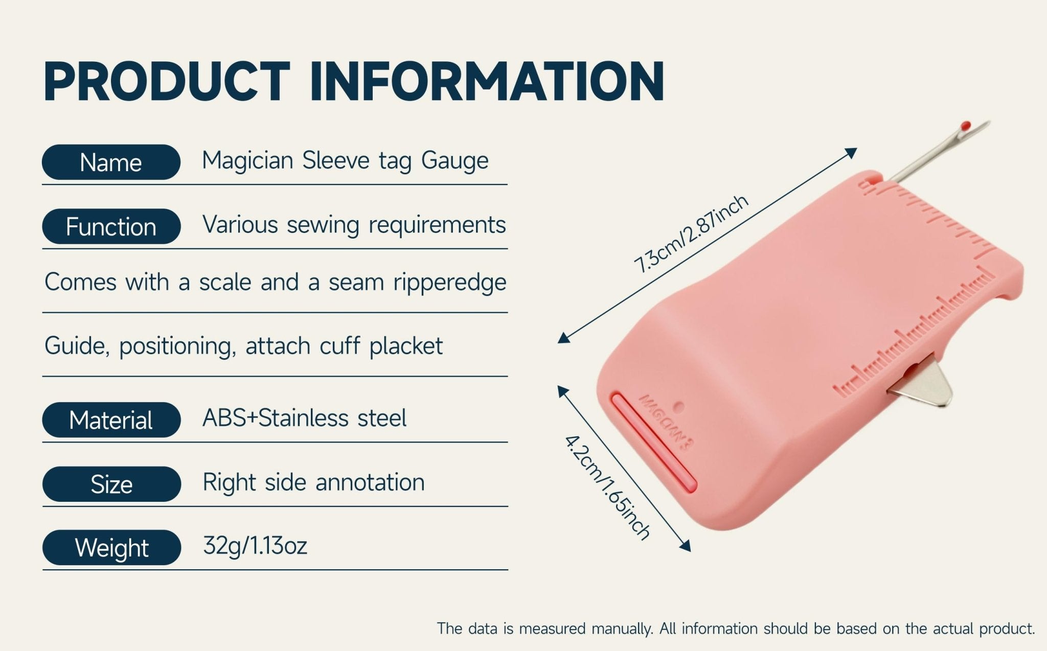 Mroace Magnetic Sewing Machine Seam Guide Tool with Built-In Seam Ripper