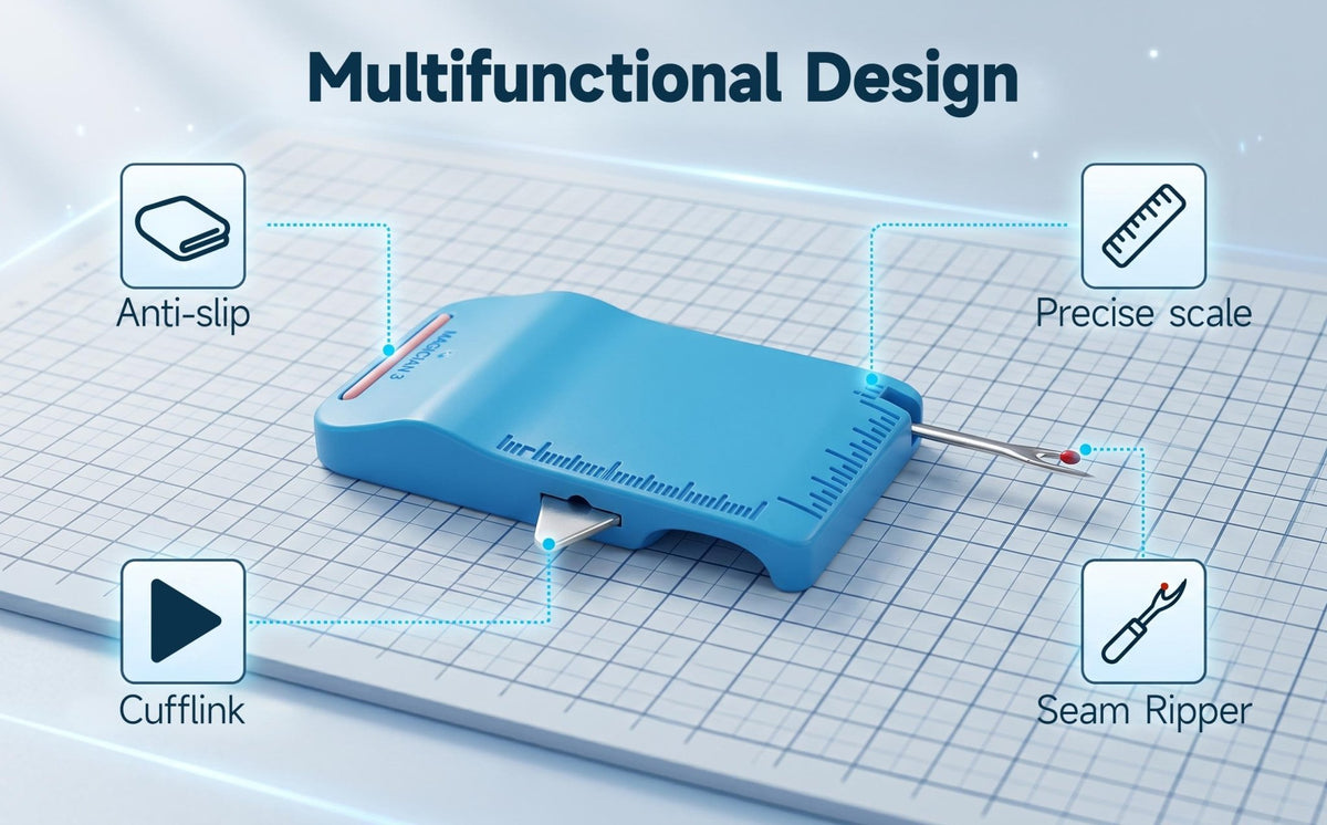 Mroace Magnetic Sewing Machine Seam Guide Tool with Built-In Seam Ripper