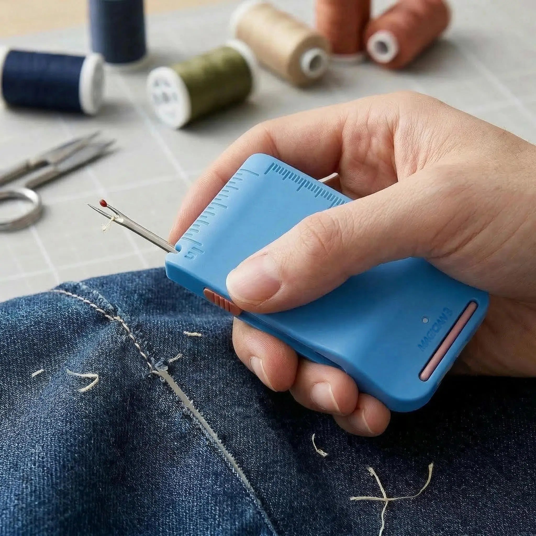 Mroace Magnetic Sewing Machine Seam Guide Tool with Built-In Seam Ripper