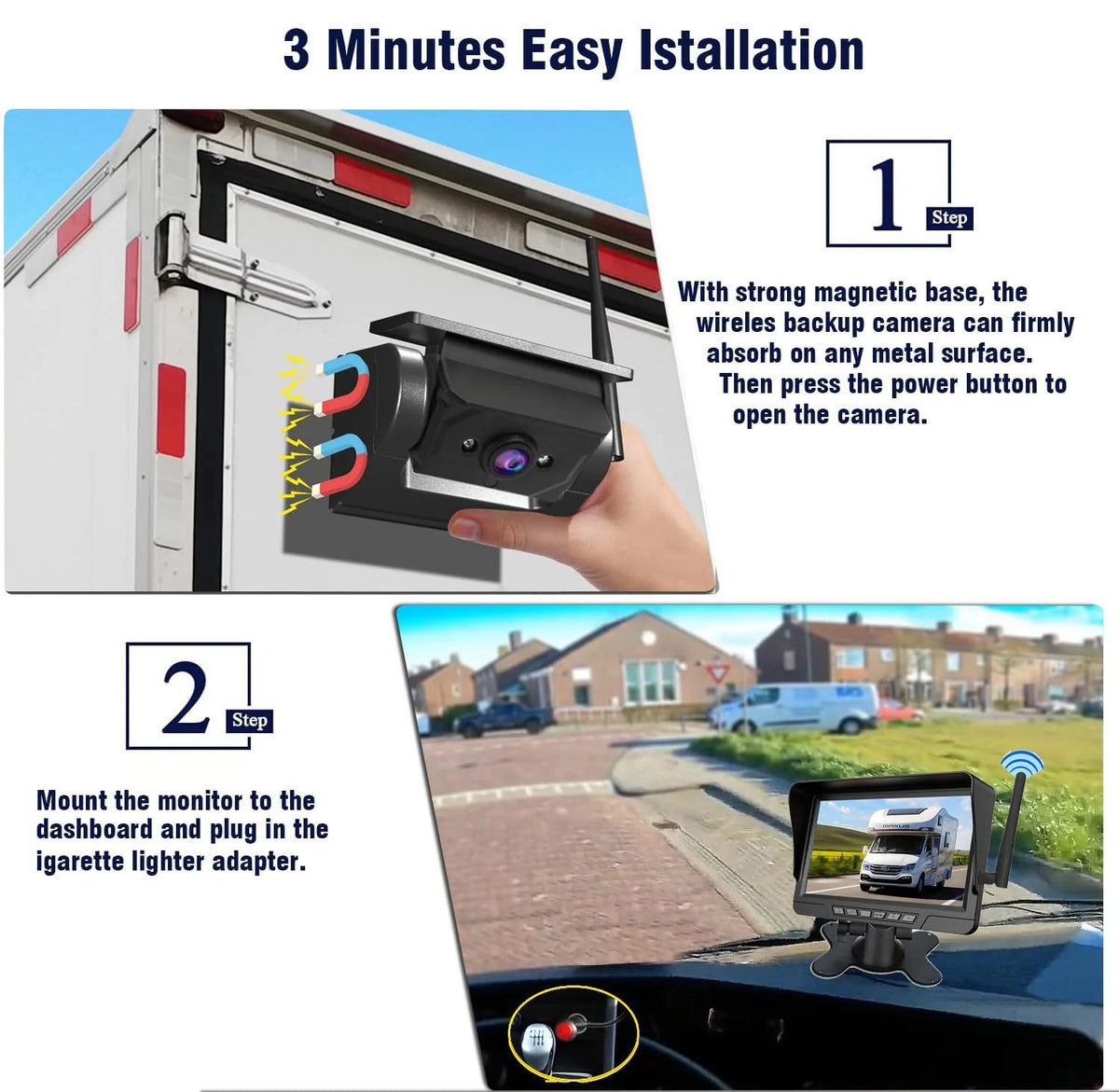 🔥Mroace Magnetic Solar Wireless Backup Camera