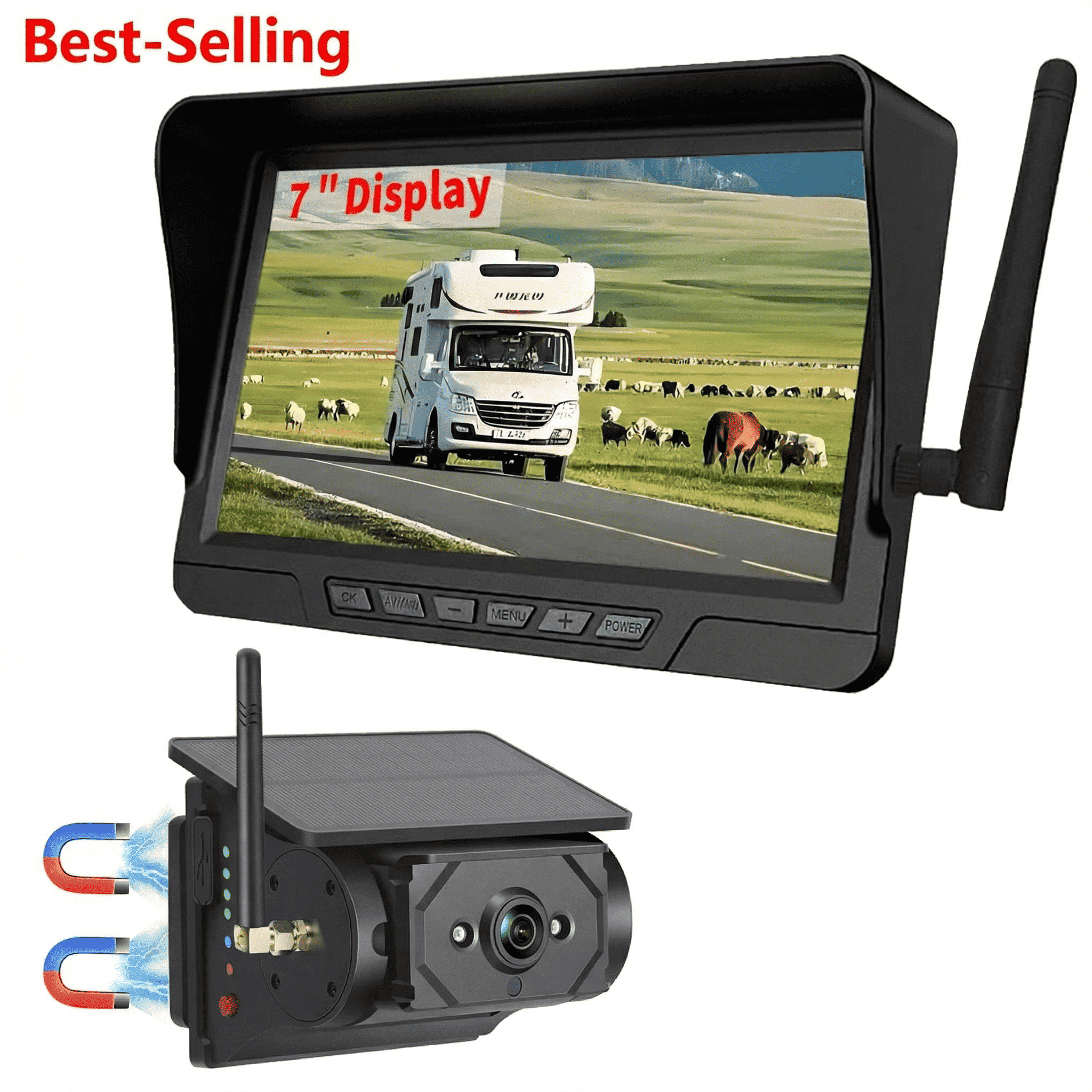 Mroace Magnetic Solar Wireless Backup Camera