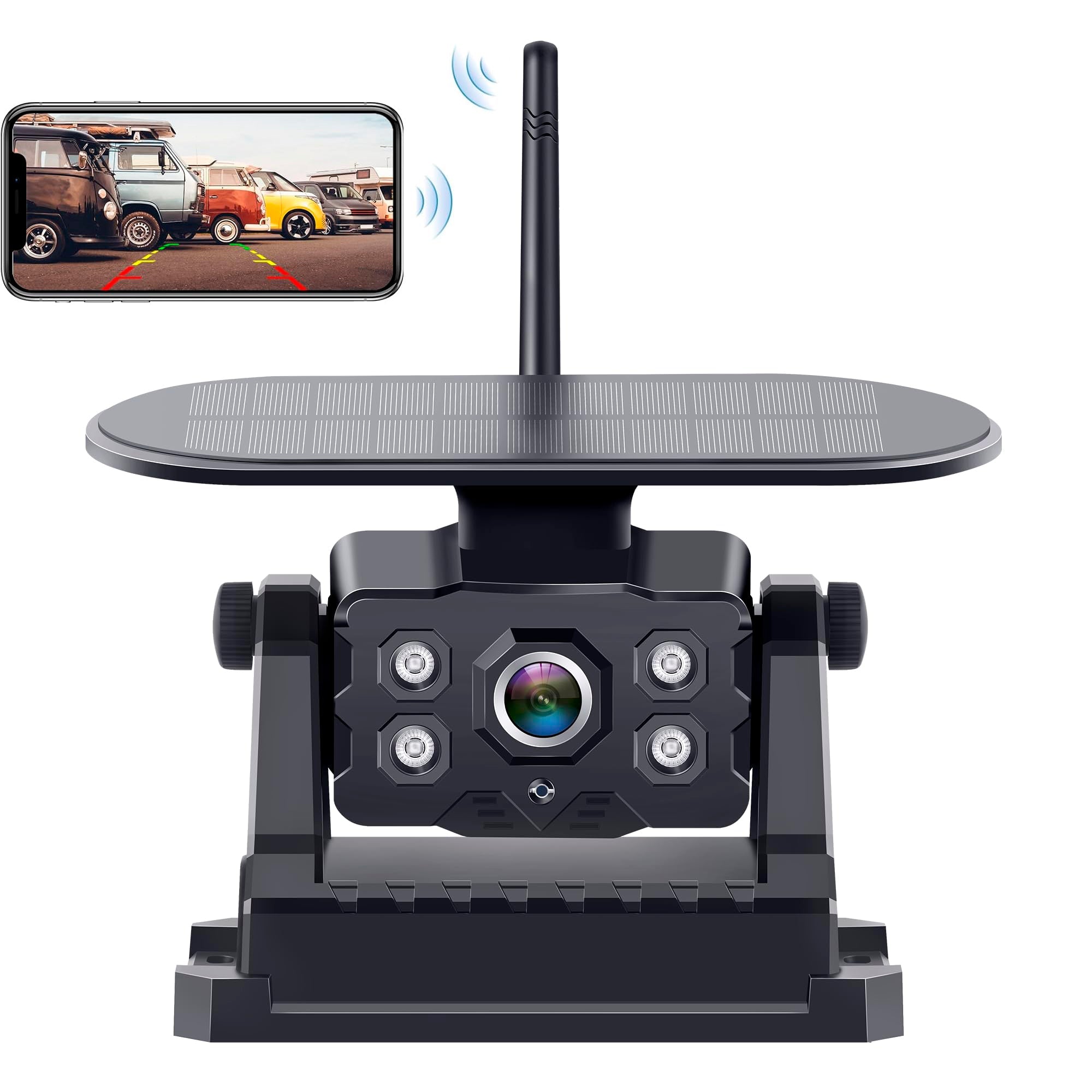 Mroace Magnetic Solar Wireless Backup Camera (iOS/Android App)