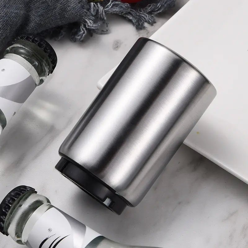 Mroace Magnetic Stainless Steel Push Down Beer Bottle Opener