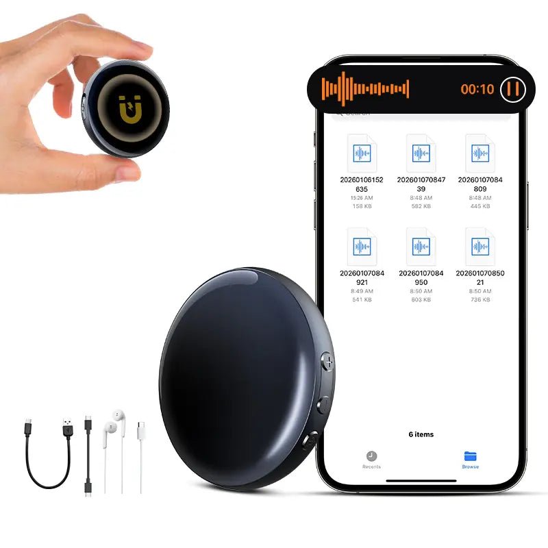 Mroace Magnetic Voice Recorder with HD Noise Reduction and OTG Adapter