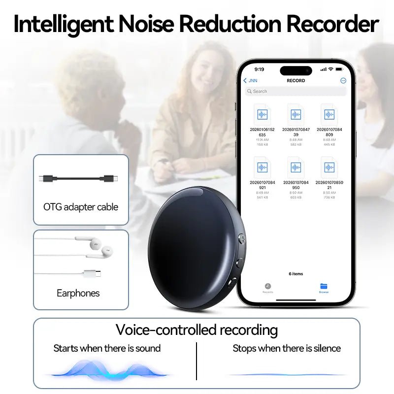 Mroace Magnetic Voice Recorder with HD Noise Reduction and OTG Adapter