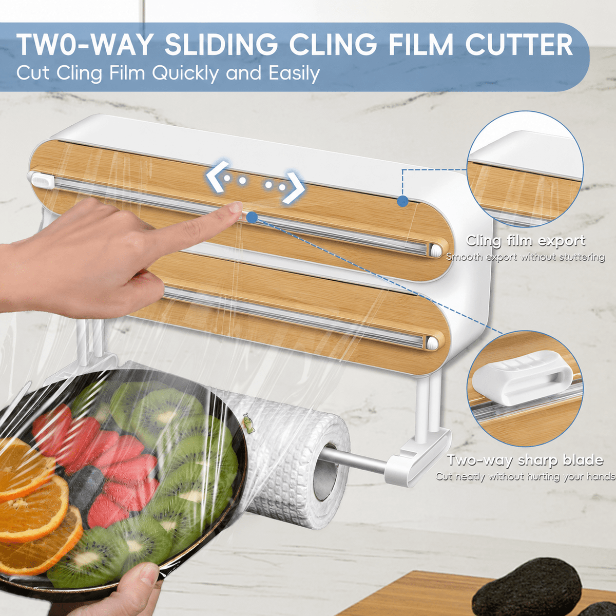 Mroace Magnetic Wrap Dispenser with Cutter