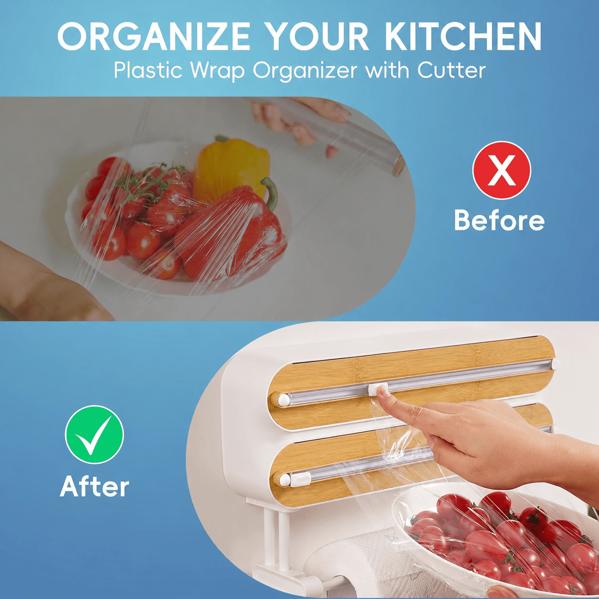 Mroace Magnetic Wrap Dispenser with Cutter