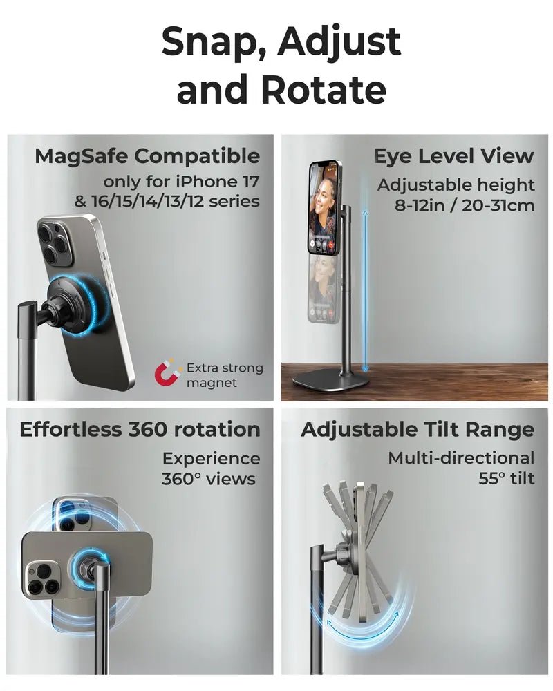 Mroace MagSafe Height Adjustable iPhone Holder for Desk