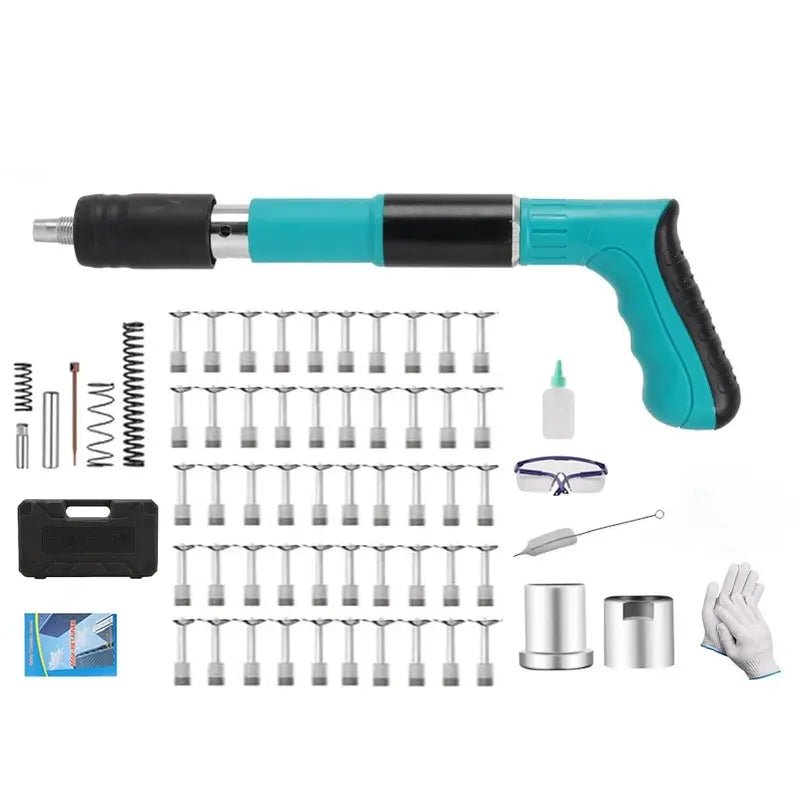 Mroace Manual Concrete Nail Gun Kit with 50 Nails for Woodworking and Wall Fastening