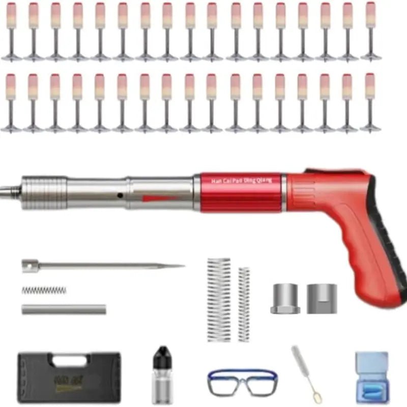 Mroace Manual Concrete Nail Gun Kit with 50 Nails for Woodworking and Wall Fastening