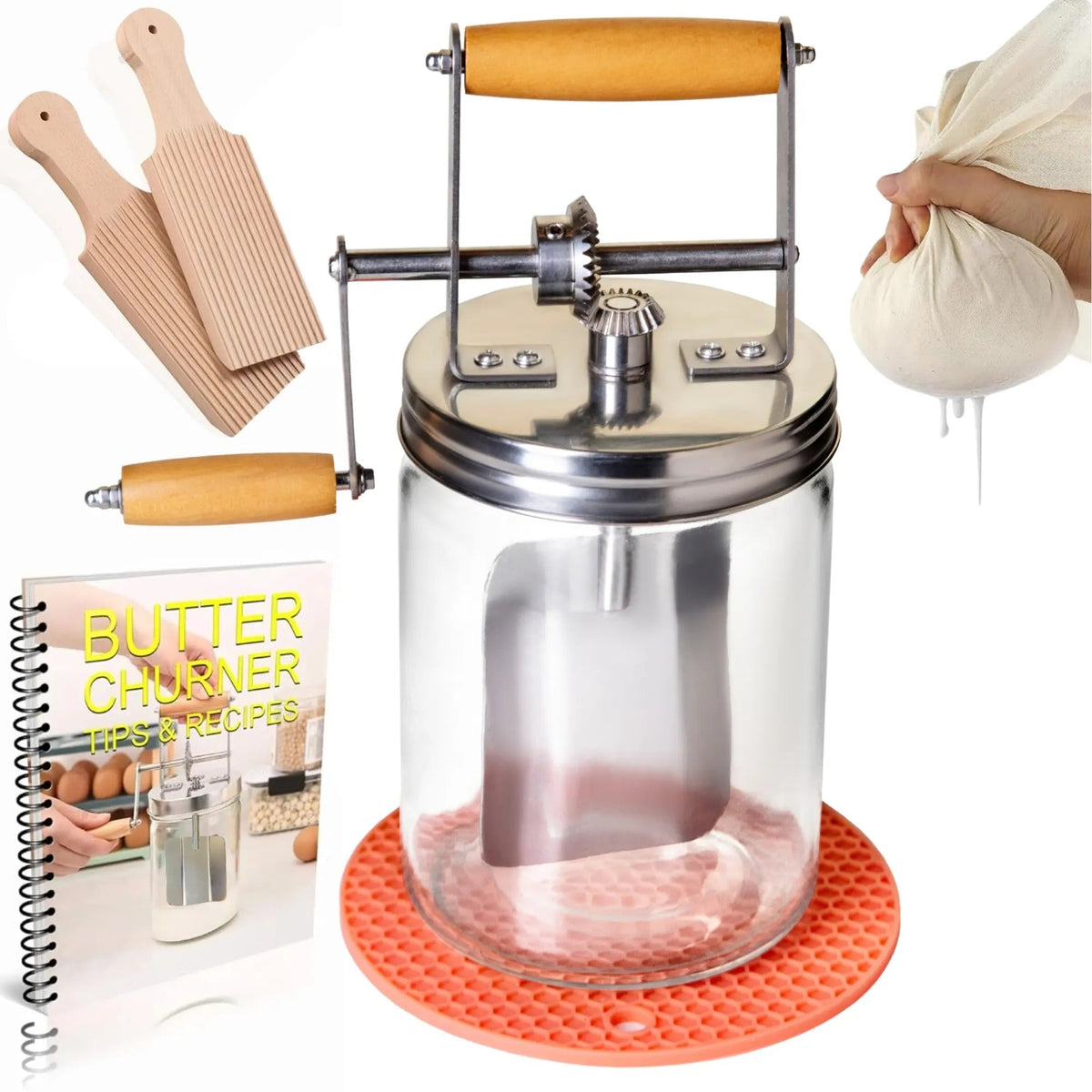 Mroace Manual Hand Crank Butter Churner