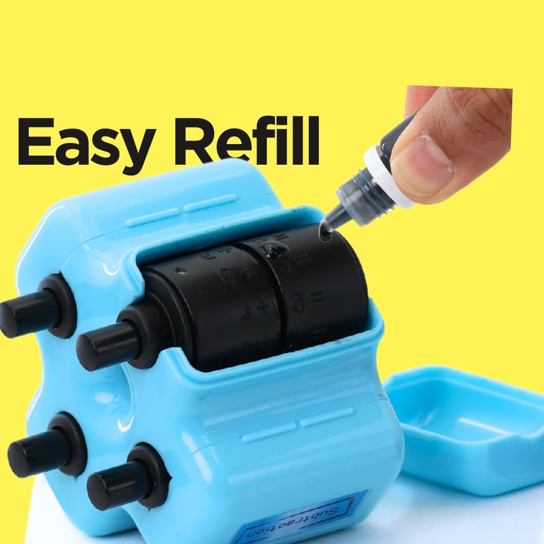 Mroace Math Teacher 4-in-1 Math Roller Stamp