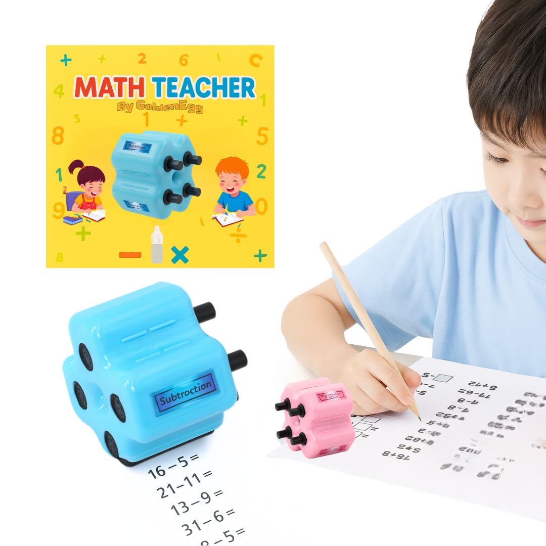 Mroace Math Teacher 4-in-1 Math Roller Stamp