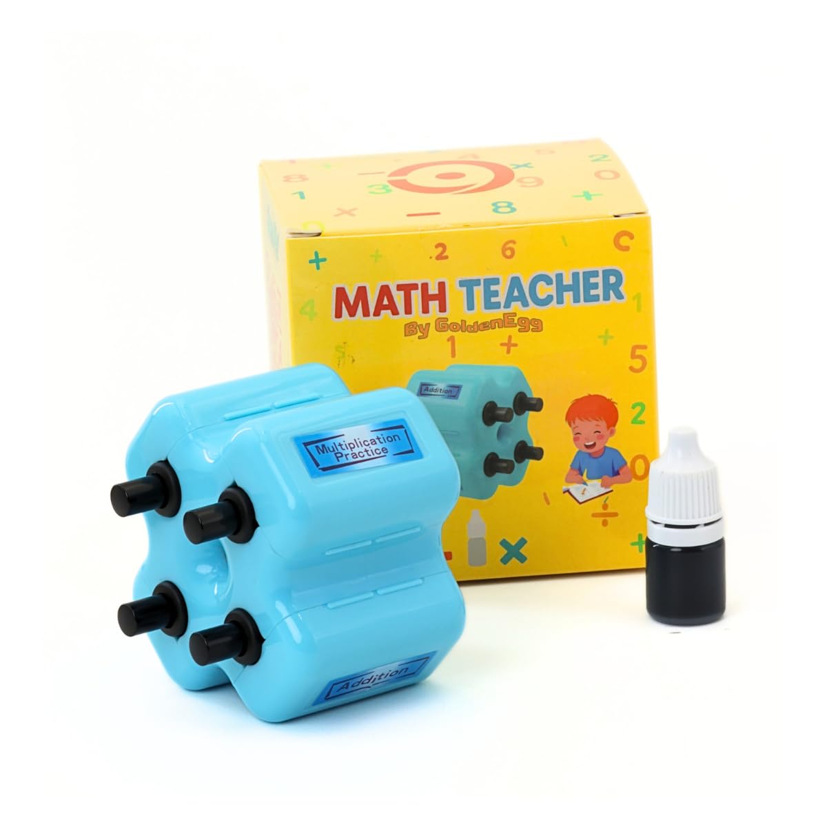 Mroace Math Teacher 4-in-1 Math Roller Stamp