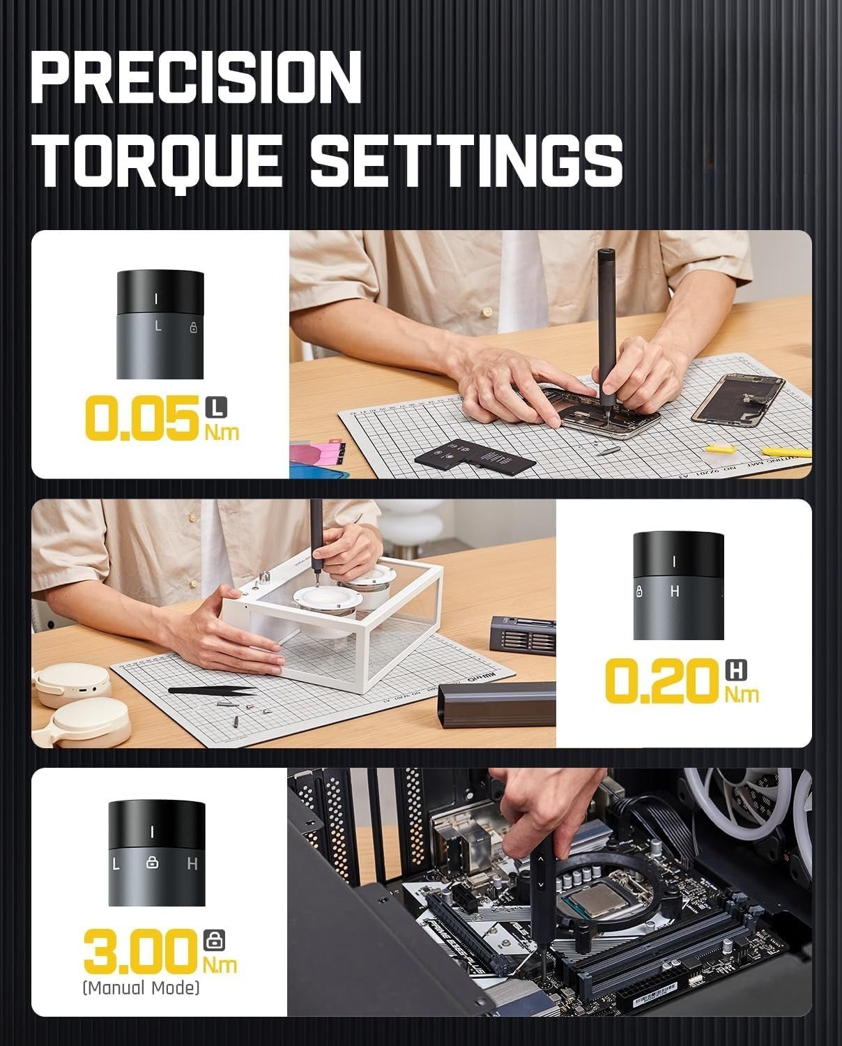 Mroace Mini Electric Precision Screwdriver Set with 50 Magnetic Bits