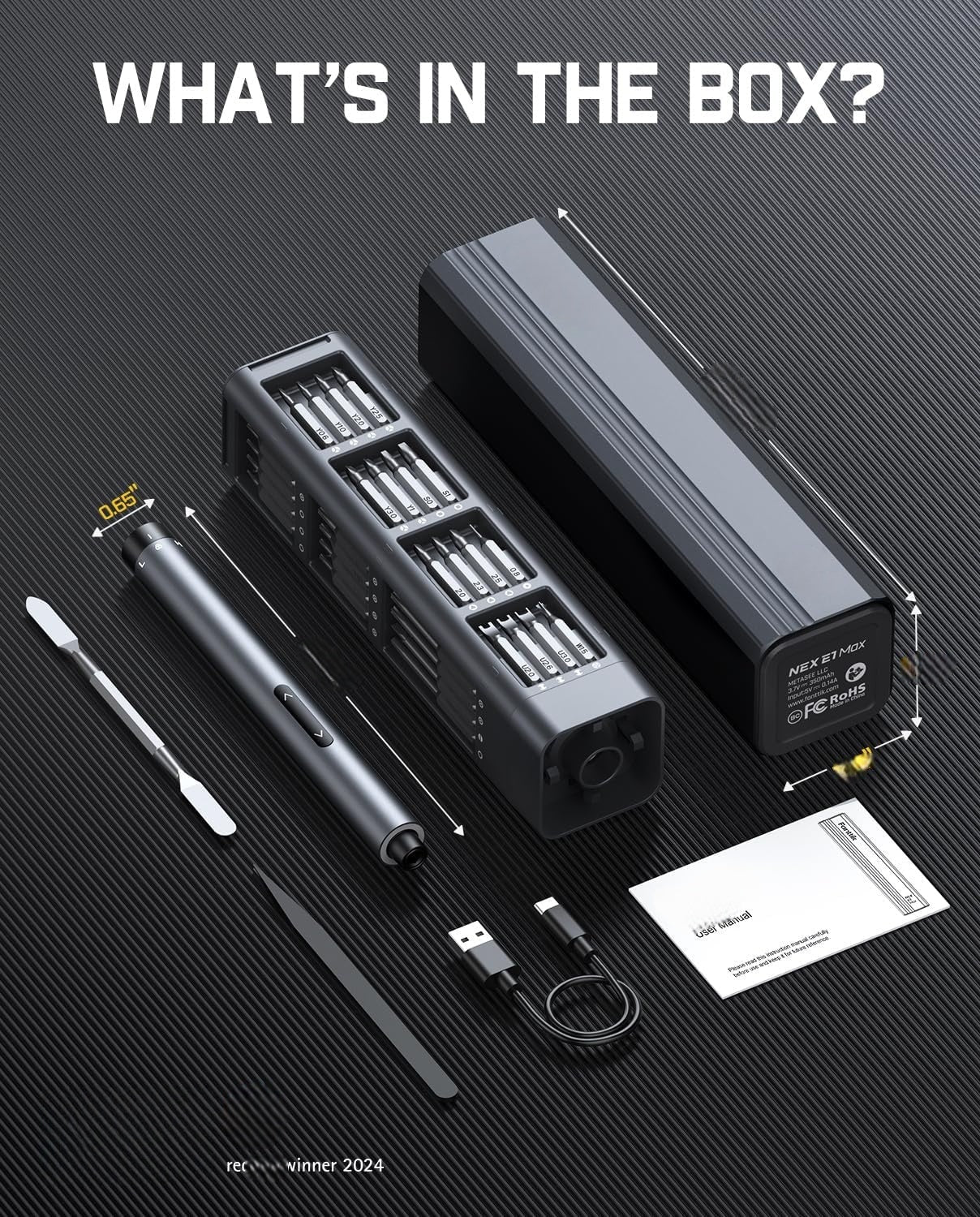 Mroace Mini Electric Precision Screwdriver Set with 50 Magnetic Bits
