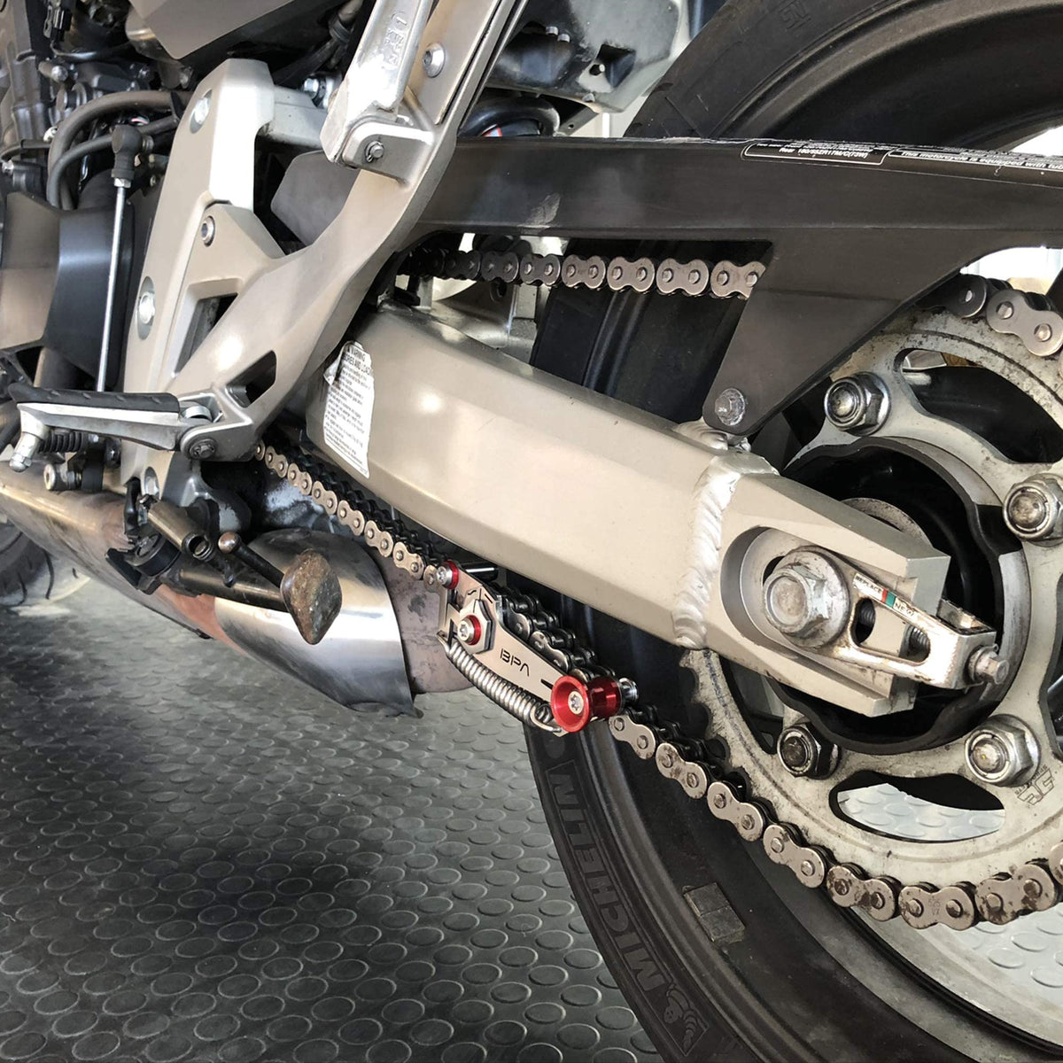 Mroace Motorcycle Chain Slack Adjuster Tool for Precise Chain Alignment