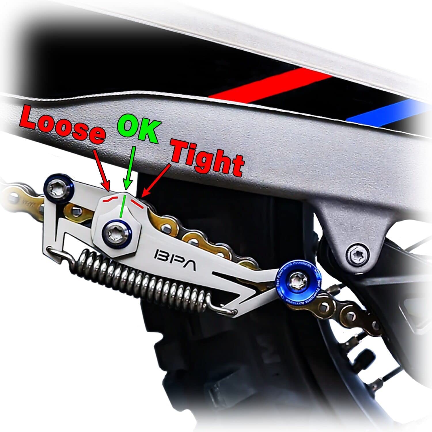 Mroace Motorcycle Chain Slack Adjuster Tool for Precise Chain Alignment