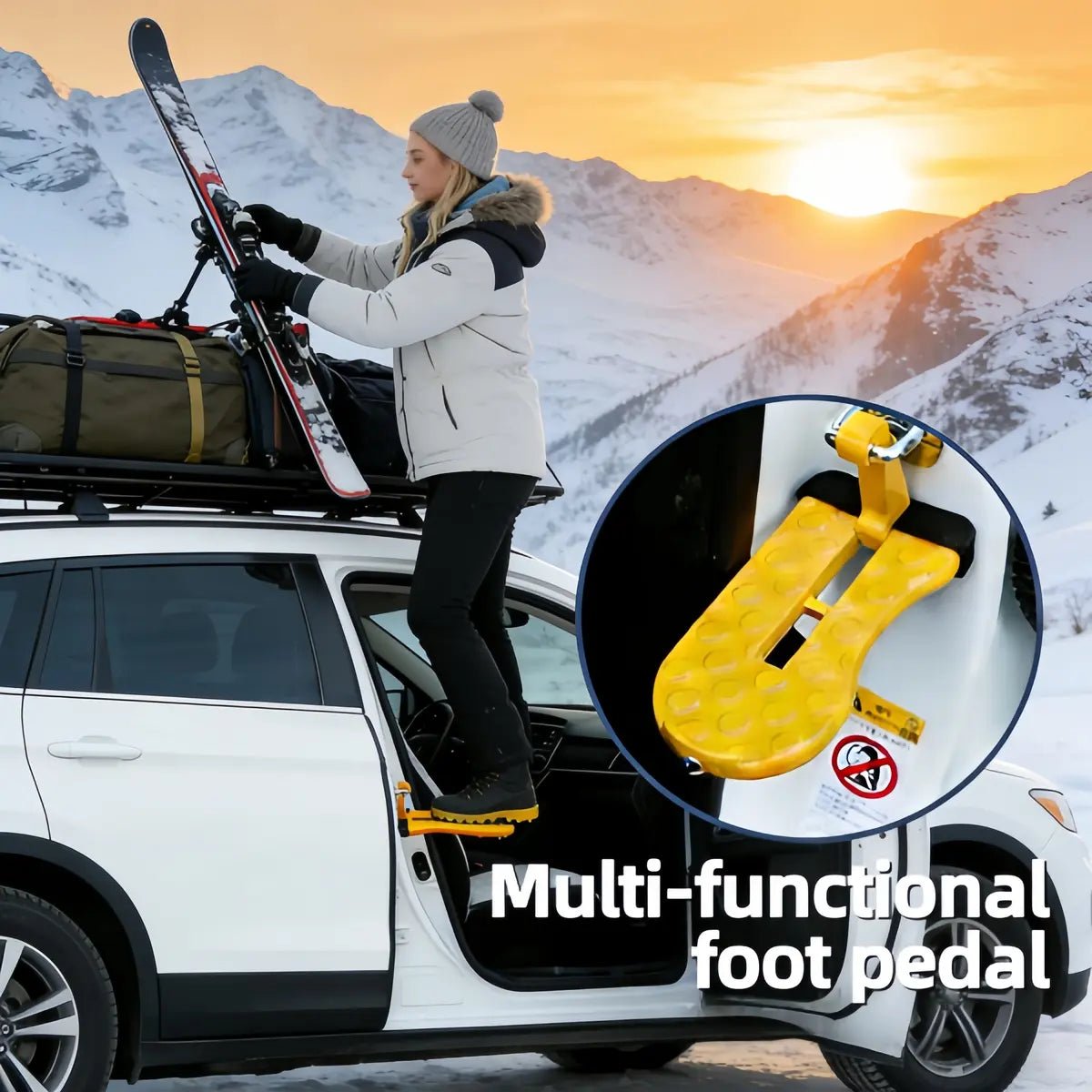 Mroace Multi-Foldable Aluminum Alloy Car Door Step