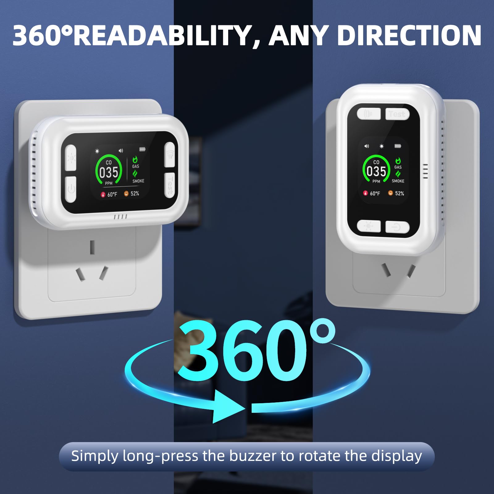 Mroace Multi-Functional Carbon Monoxide Gas Smoke Detector
