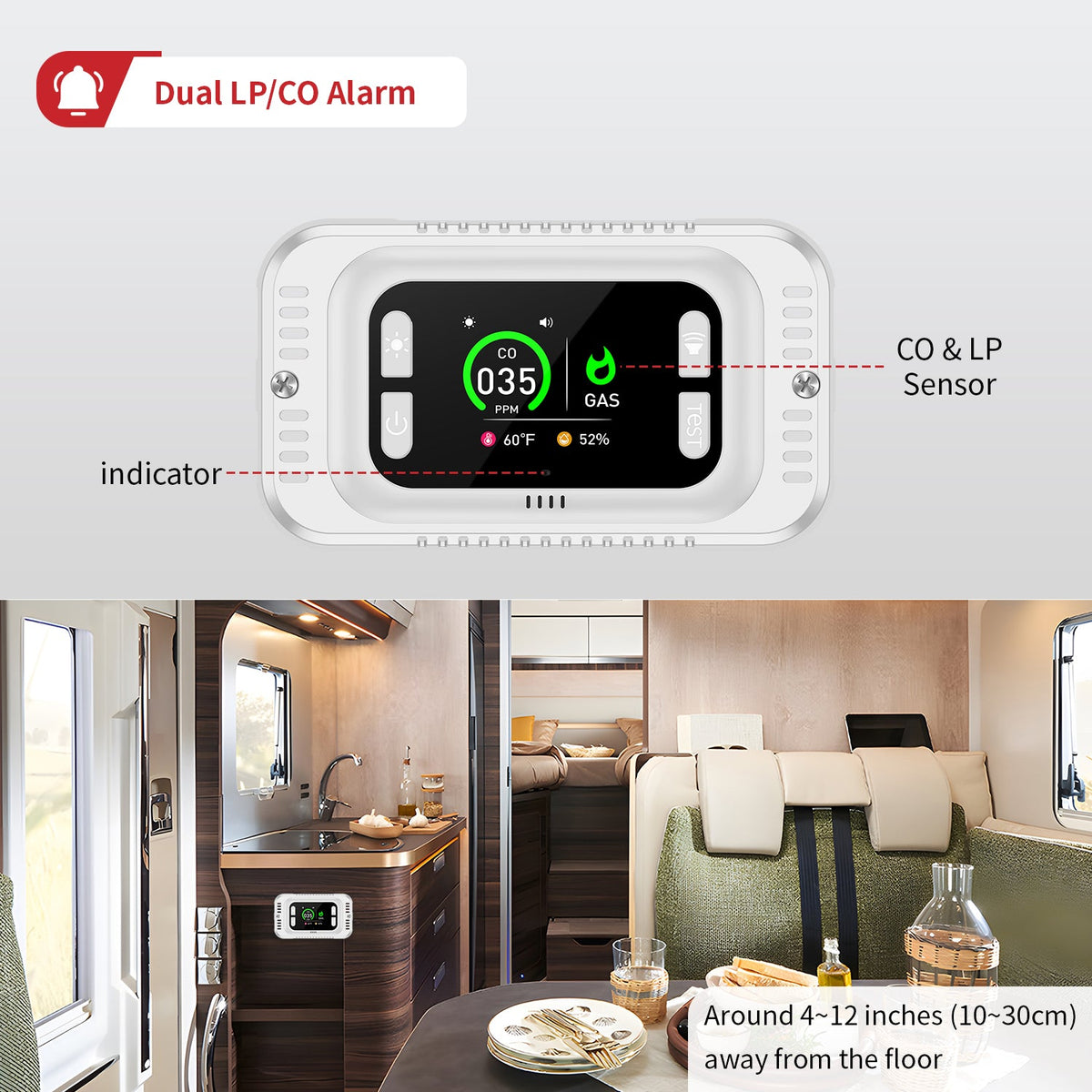 Mroace Multi-Functional Carbon Monoxide Gas Smoke Detector