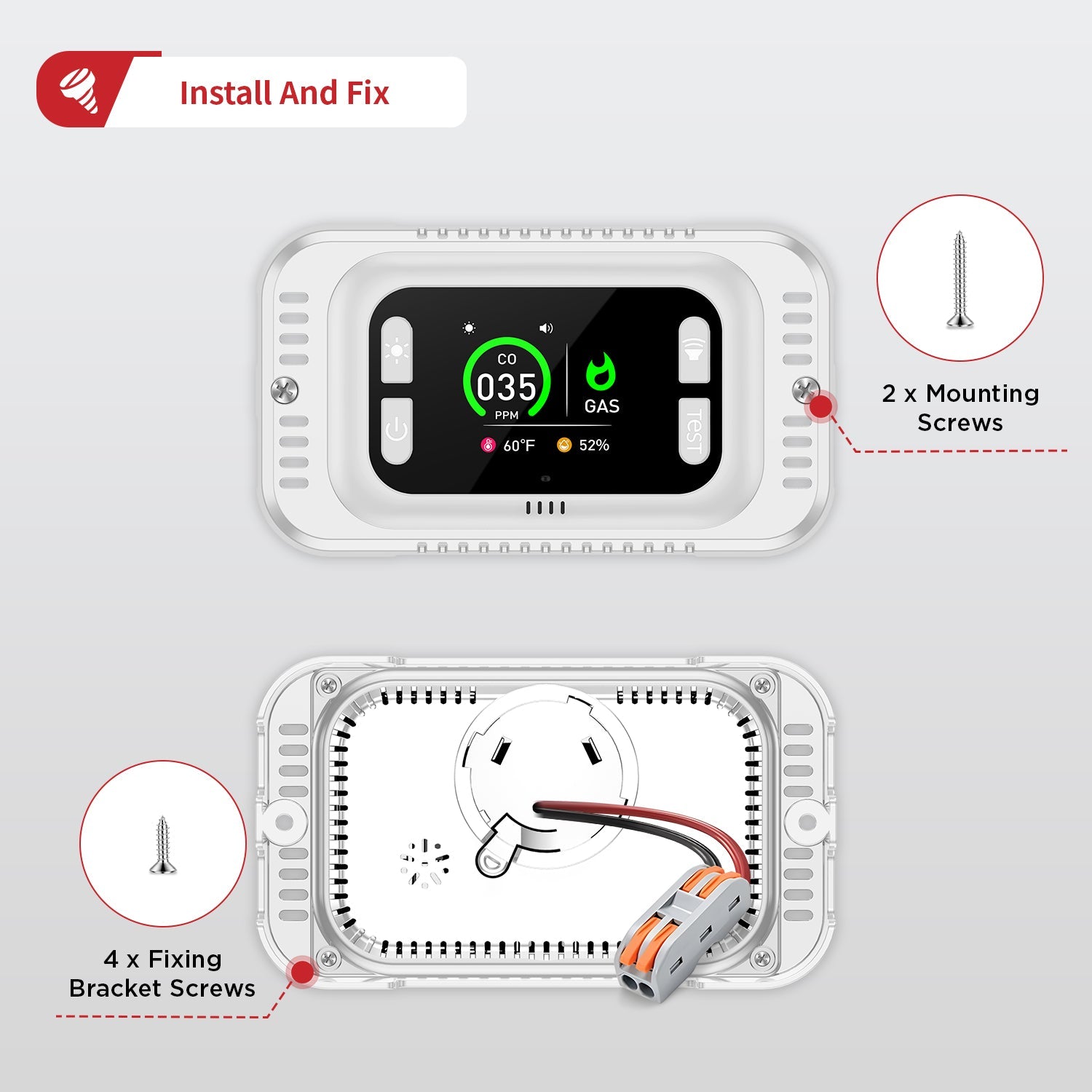 Mroace Multi-Functional Carbon Monoxide Gas Smoke Detector