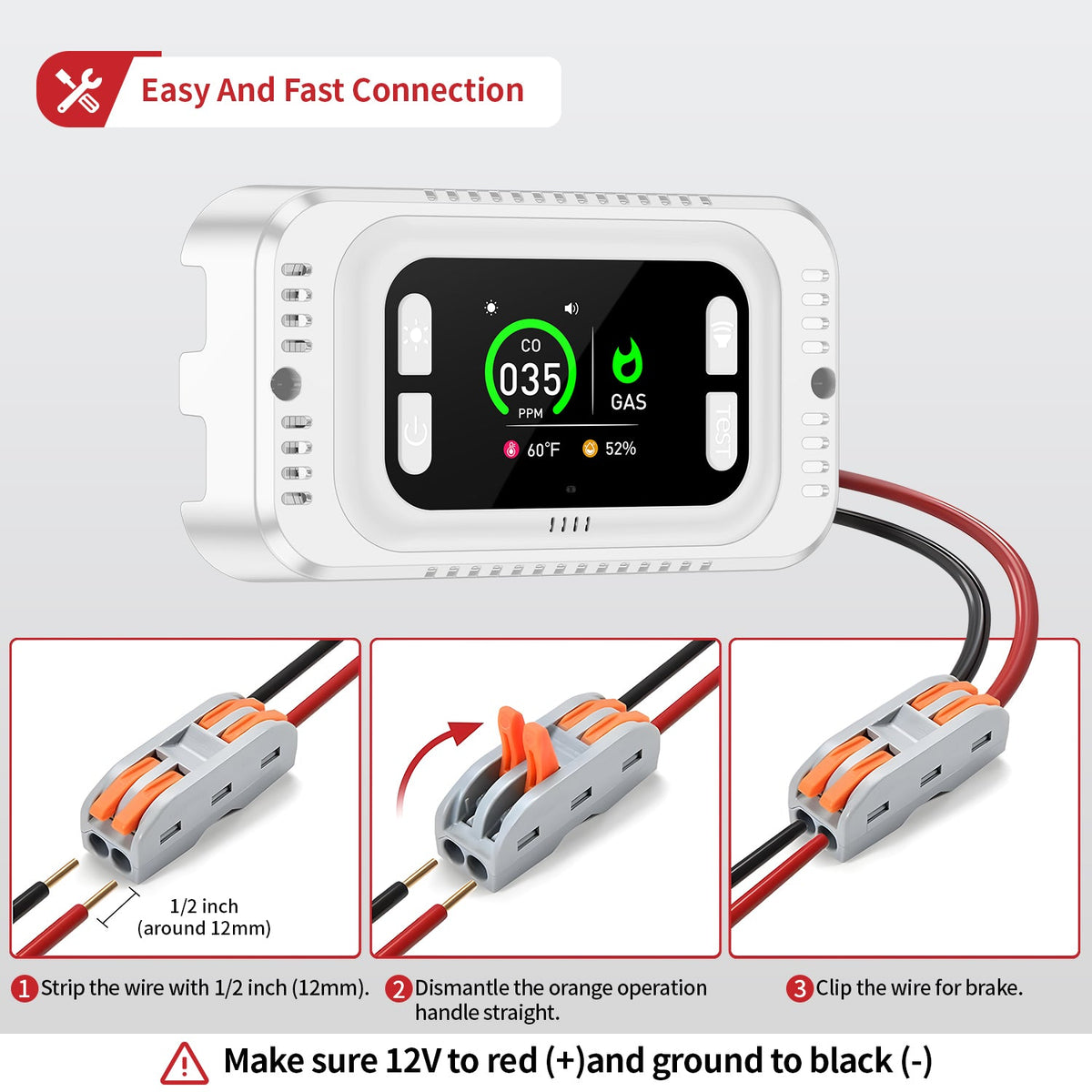 Mroace Multi-Functional Carbon Monoxide Gas Smoke Detector