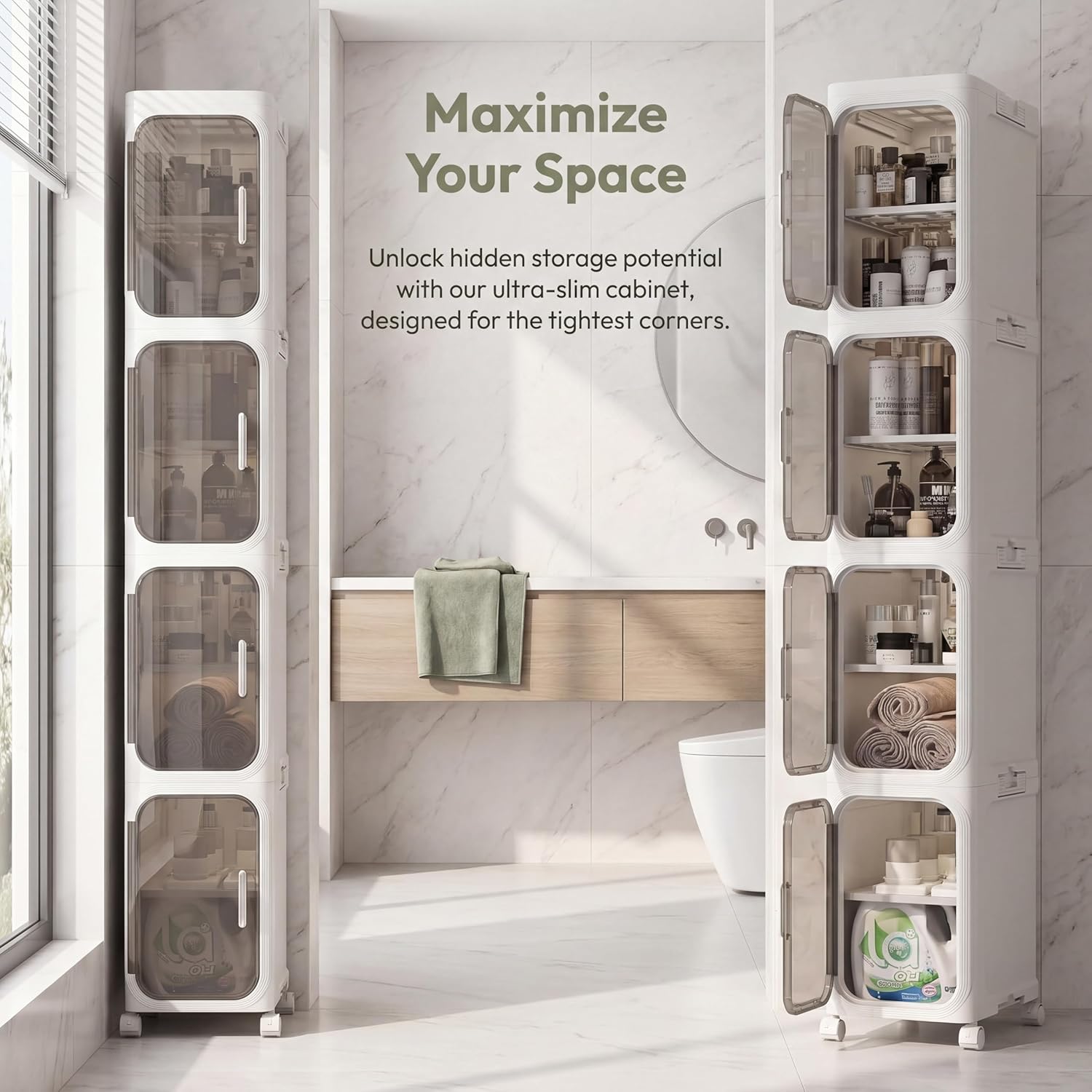 Mroace Multifunctional Foldable Dustproof Gap Storage Cabinet