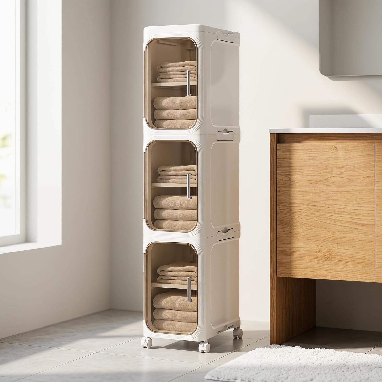 Mroace Multifunctional Foldable Dustproof Gap Storage Cabinet